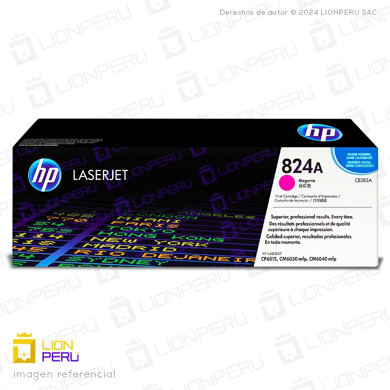 Toner HP CB383A, 824A Cartucho Original Magenta