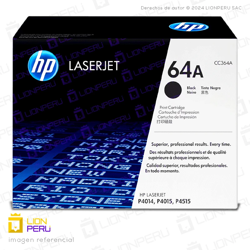 Toner HP 64A, CC364A Cartucho Original Negro