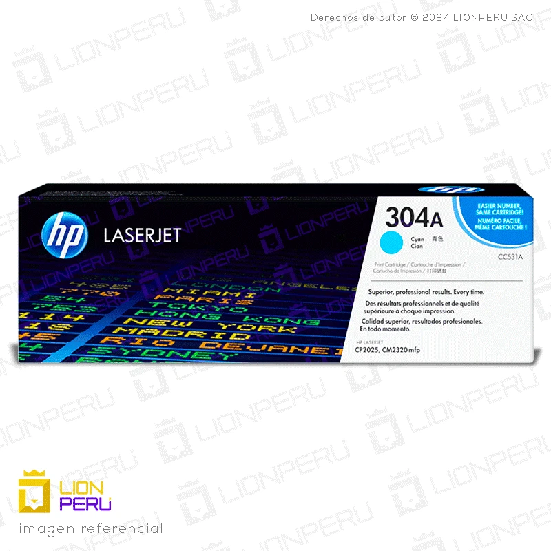 Toner HP 304A, CC531A Cartucho Original Cyan