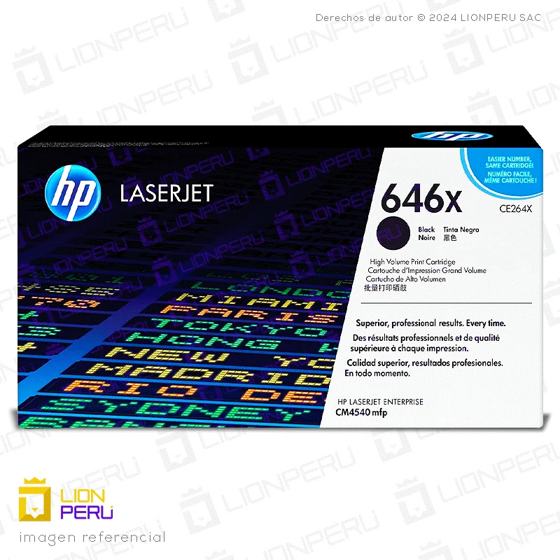 Toner HP CE264X, 646X Cartucho Original Negro