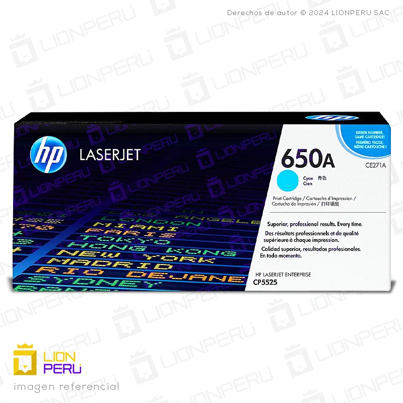 Toner HP 650A, CE271A Cartucho Original Cyan