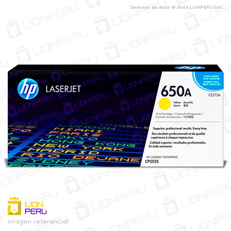 Toner HP 650A, CE272A Cartucho Original Yellow