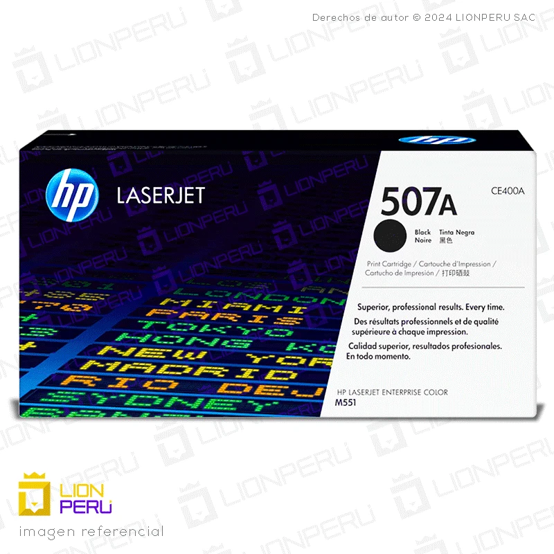 Toner HP CE400A, 507A Cartucho Original Negro