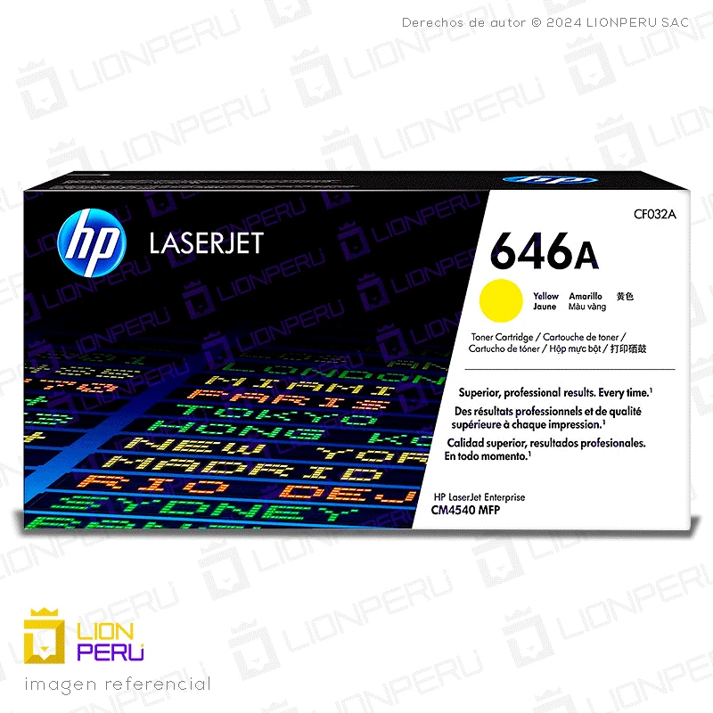 Toner HP CF032A, 646A Cartucho Original Yellow