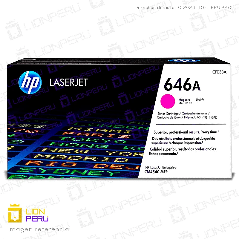 Toner HP CF033A, 646A Cartucho Original Magenta