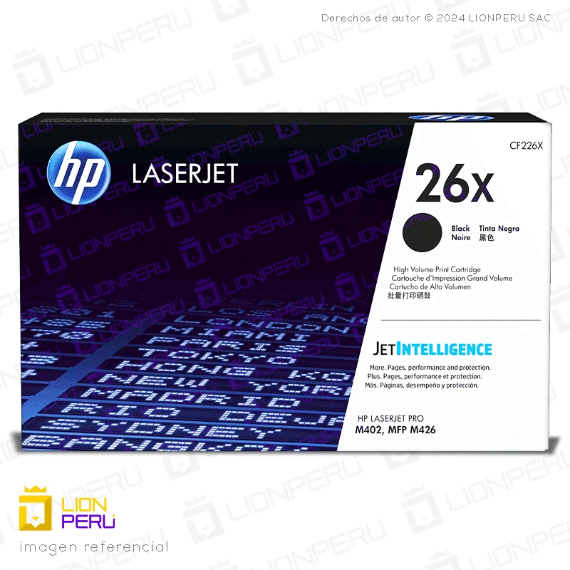 Toner HP 26X, CF226X Cartucho Original Negro