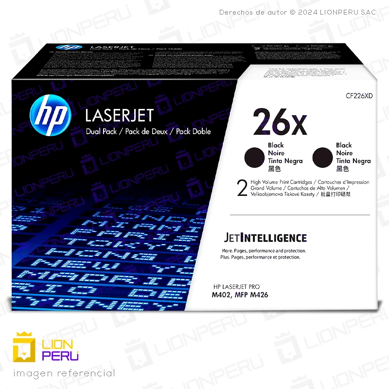 Toner HP 26XD, CF226XD Cartucho Original Negro