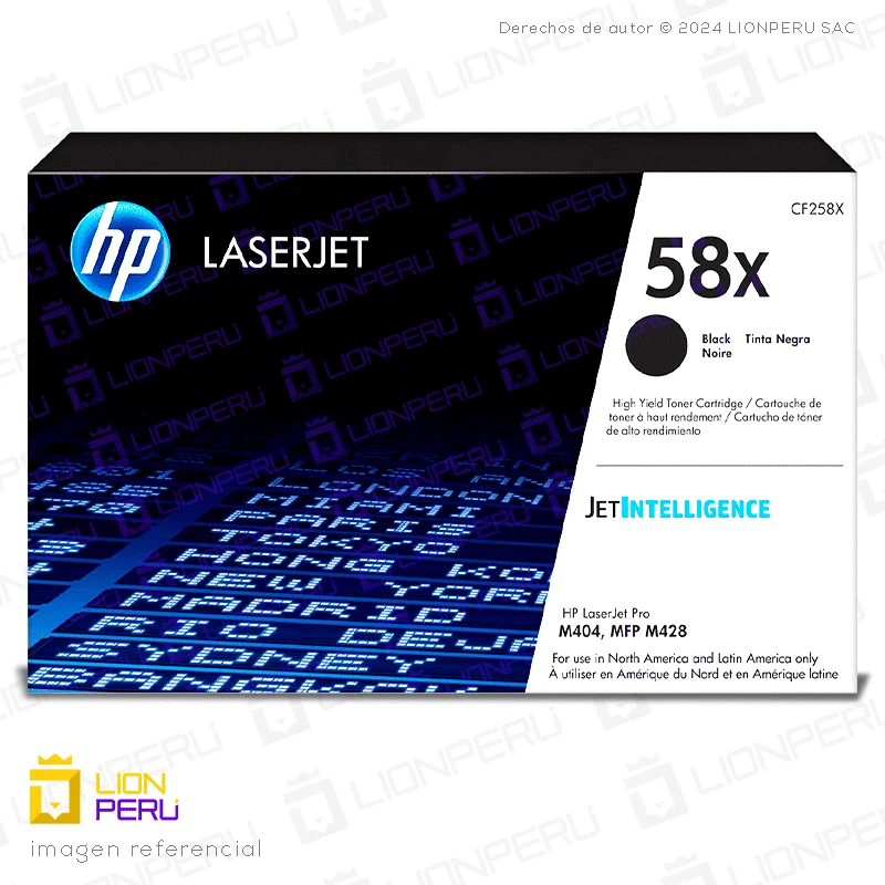 Toner HP 58X, CF258X Cartucho Original Negro