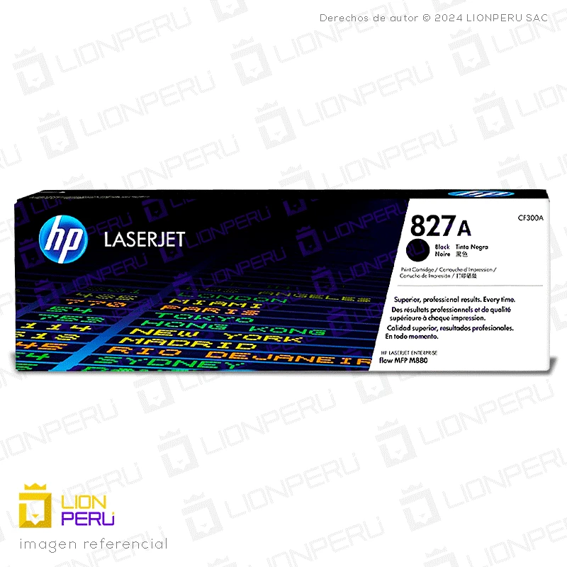 Toner HP CF300A, 827A Cartucho Original Negro