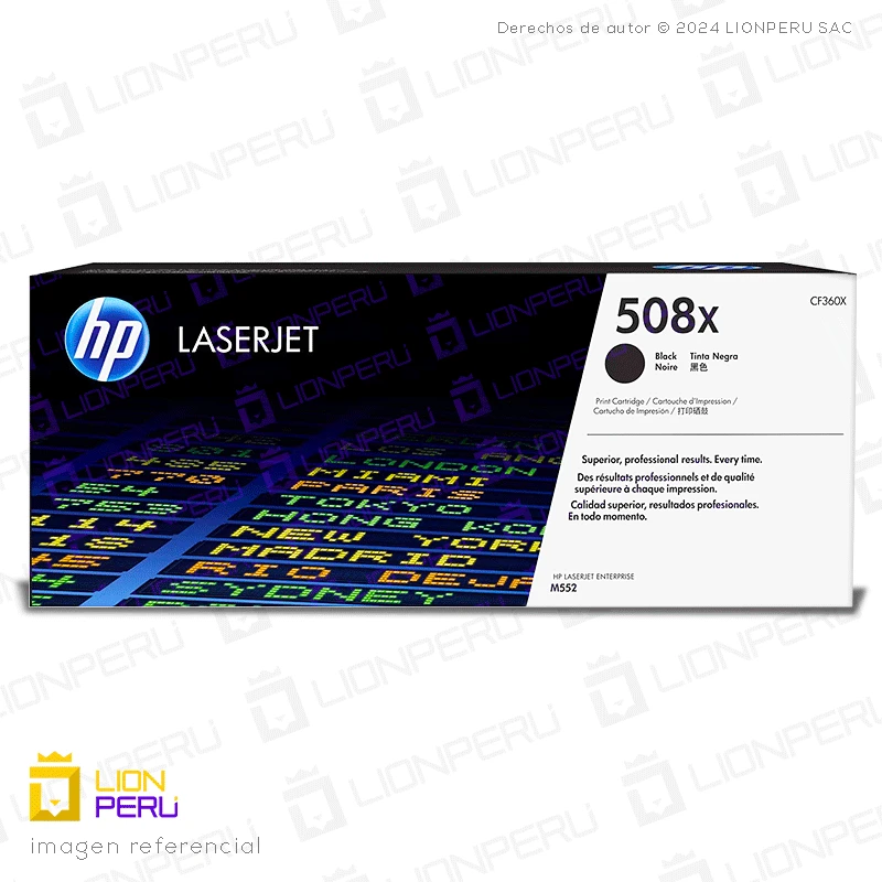 Toner HP 508X, CF360X Cartucho Original Negro