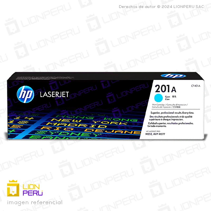 Toner HP 201A, CF401A Cartucho Original Cyan