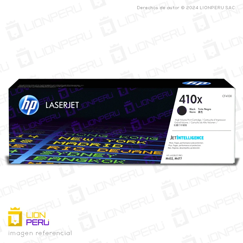 Toner HP 410X, CF410X Cartucho Original Negro