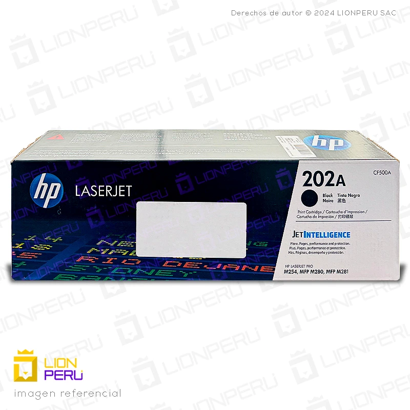 Toner HP 202A, CF500A Cartucho Original Negro