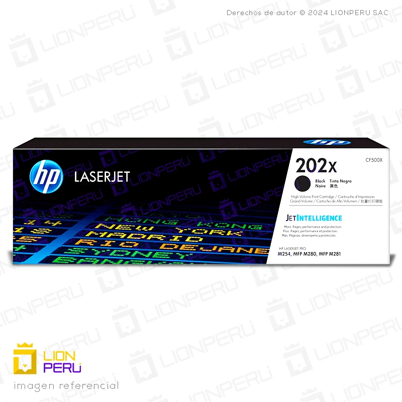 Toner HP 202X, CF500X Cartucho Original Negro