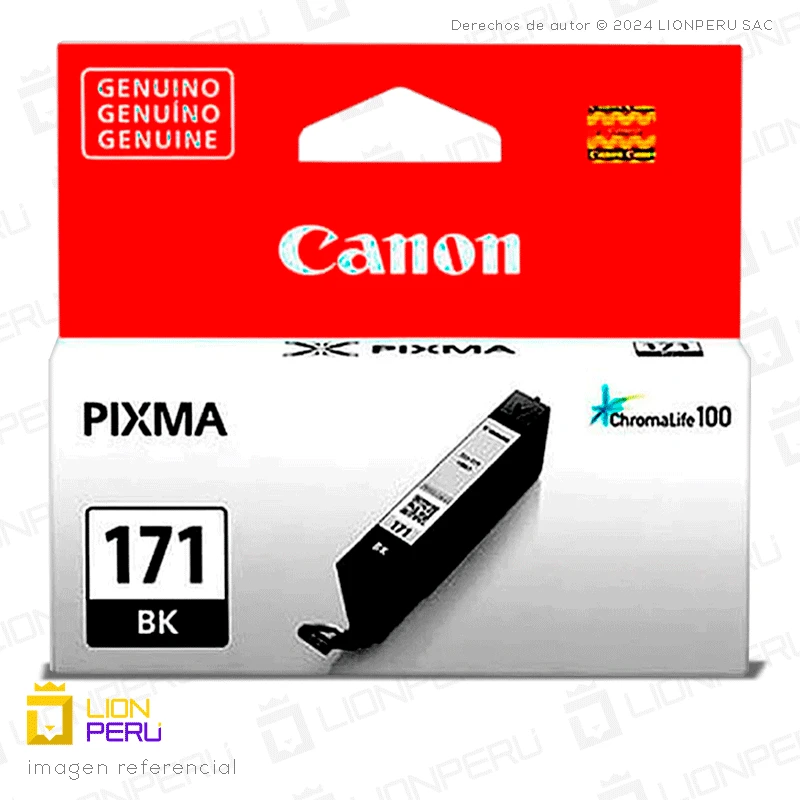 Tinta Canon CLI-171 Cartucho Original Negro