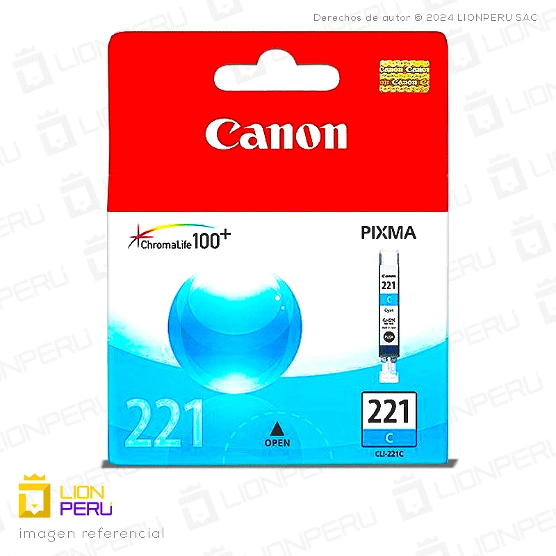 Tinta Canon CLI-221 Cartucho Original Cyan