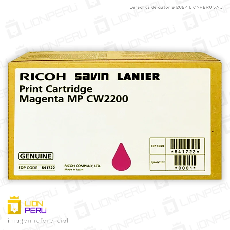 Toner Ricoh CW2200, 841722 Original Cartucho Magenta