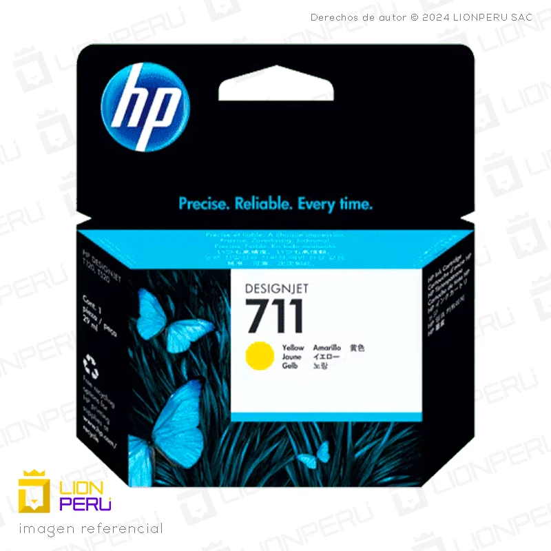 Tinta HP 711 Yellow CZ132A Cartucho Original