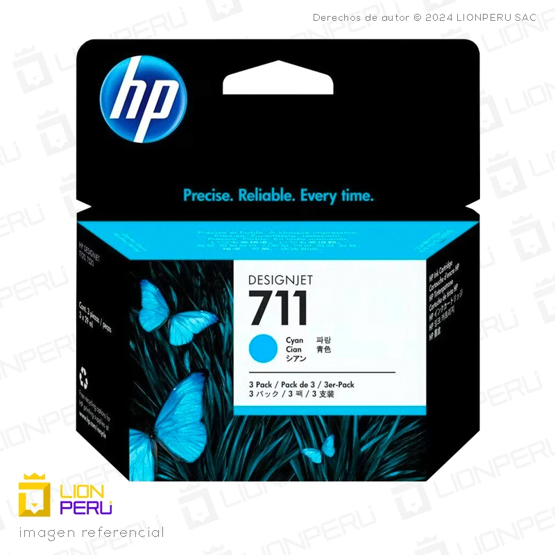 Tinta HP 711, CZ134A Cartucho Original Cyan