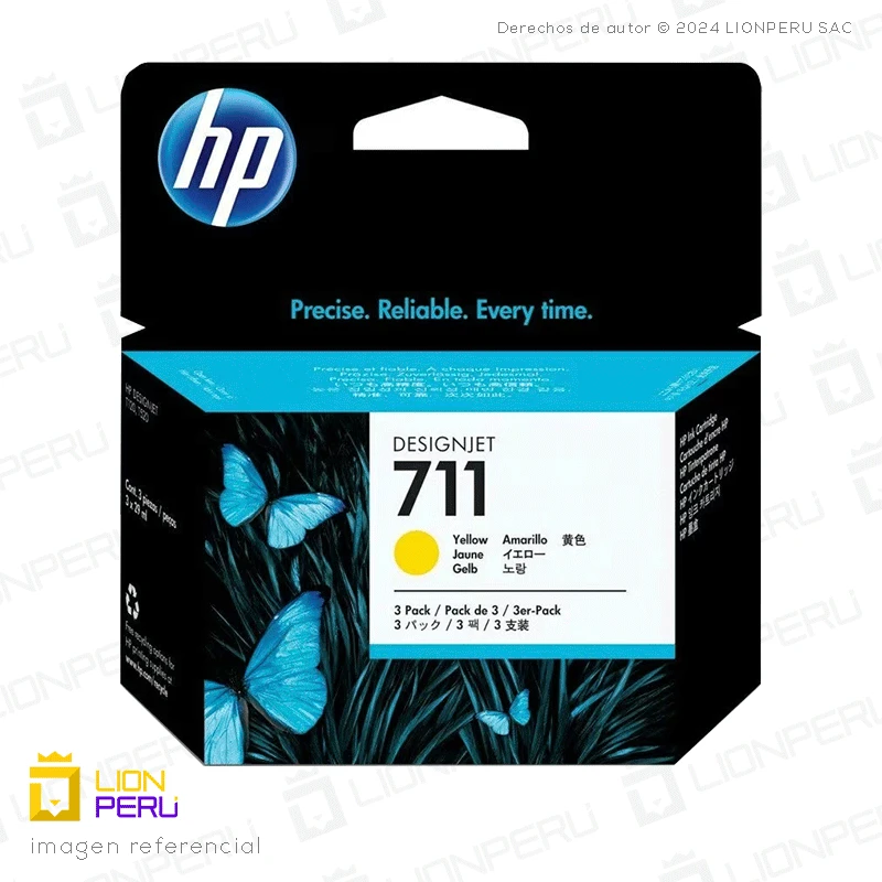 Tinta HP 711, CZ136A Cartucho Original Yellow