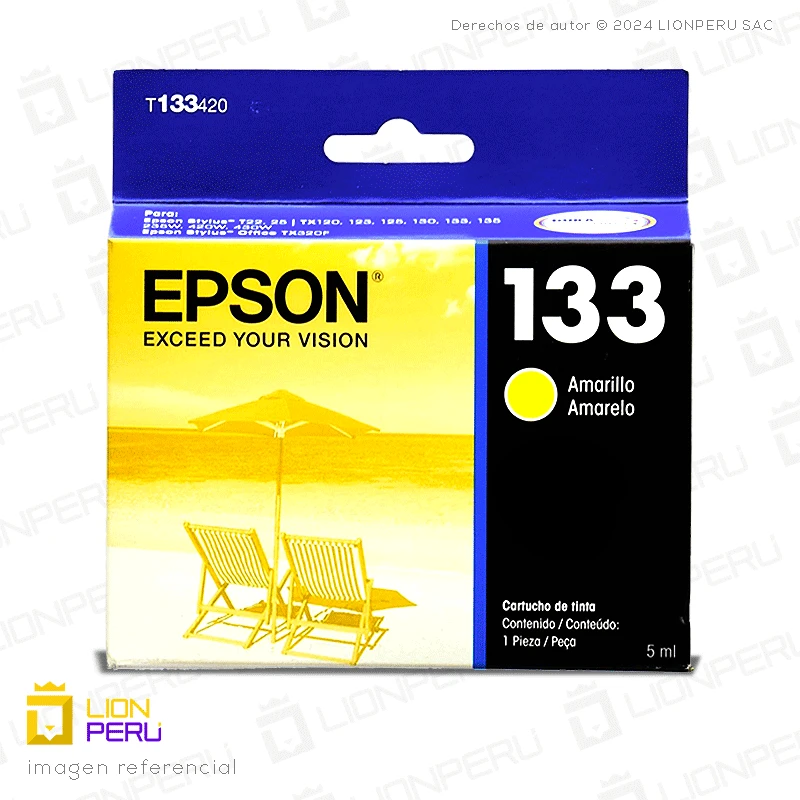 Tinta Epson T133420, T1334 Cartucho Original Amarillo