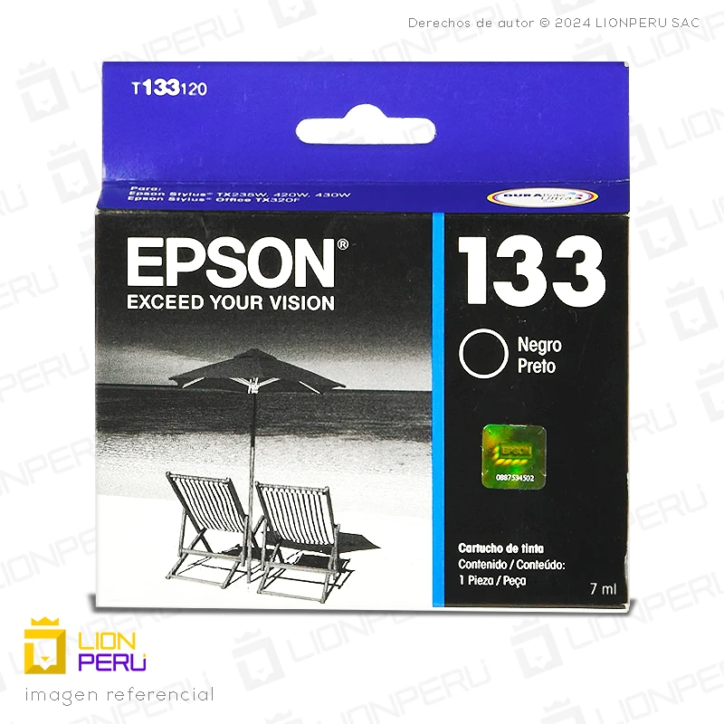 Tinta Epson 133 Black T133120-AL Cartucho Original