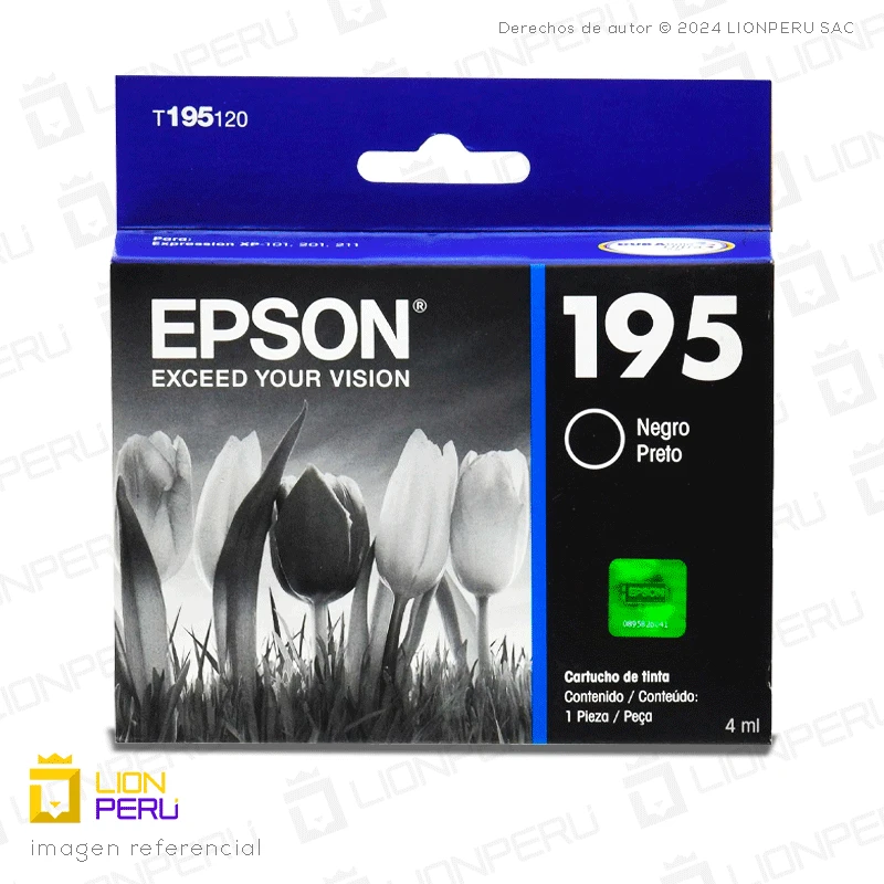 Tinta Epson T195120, T1951 Cartucho Original Negro