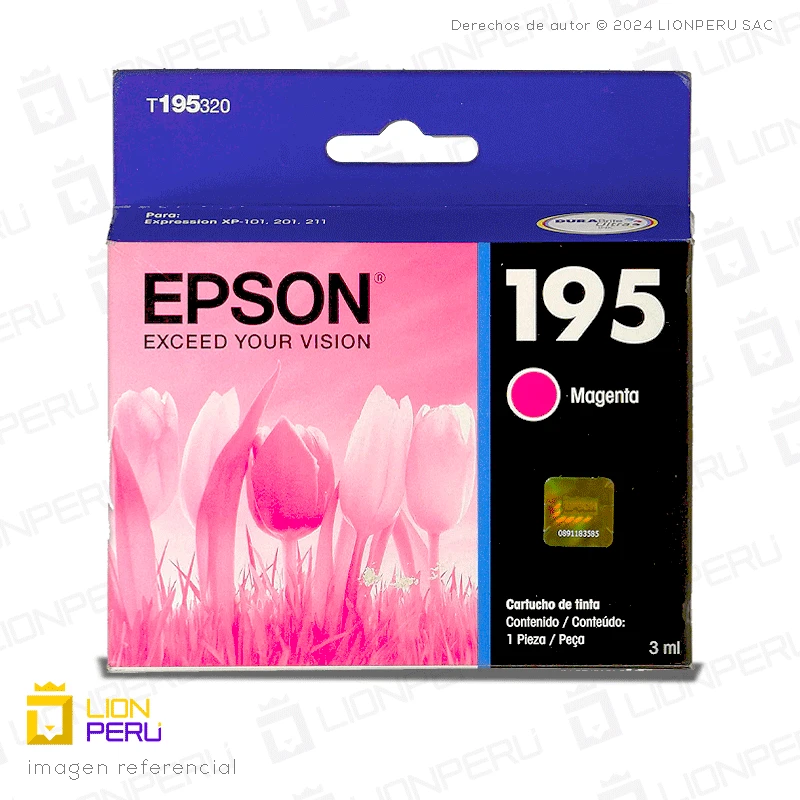 Tinta Epson T195320, T1953 Cartucho Original Magenta