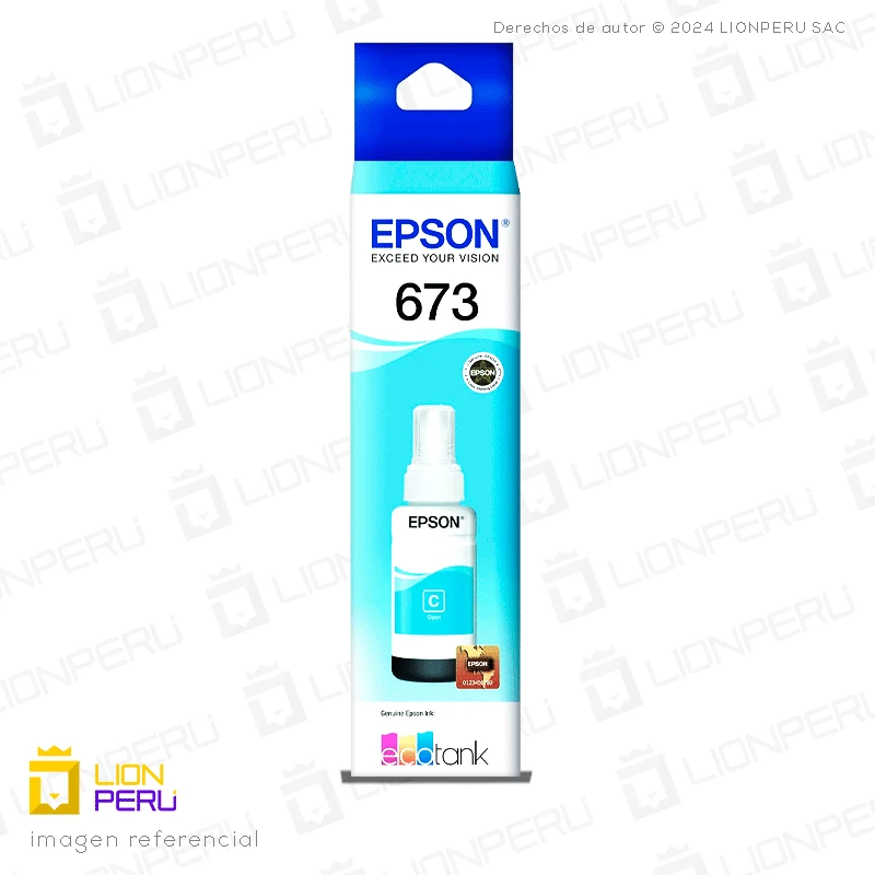 Tinta Epson T673220, T6732 Botella Original Cyan