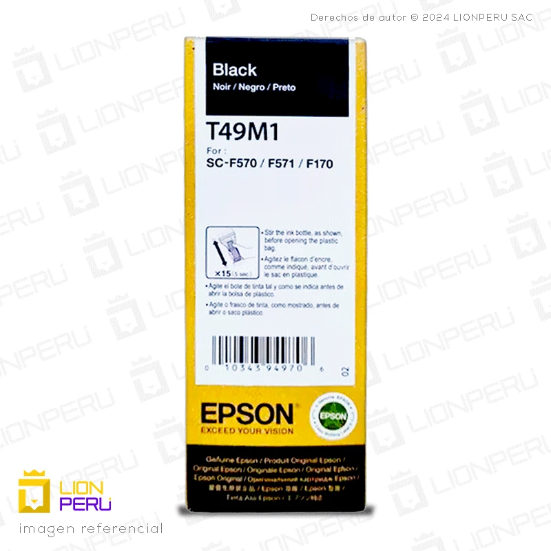 Tinta Epson T49M120, T49M1 Botella Original Negro