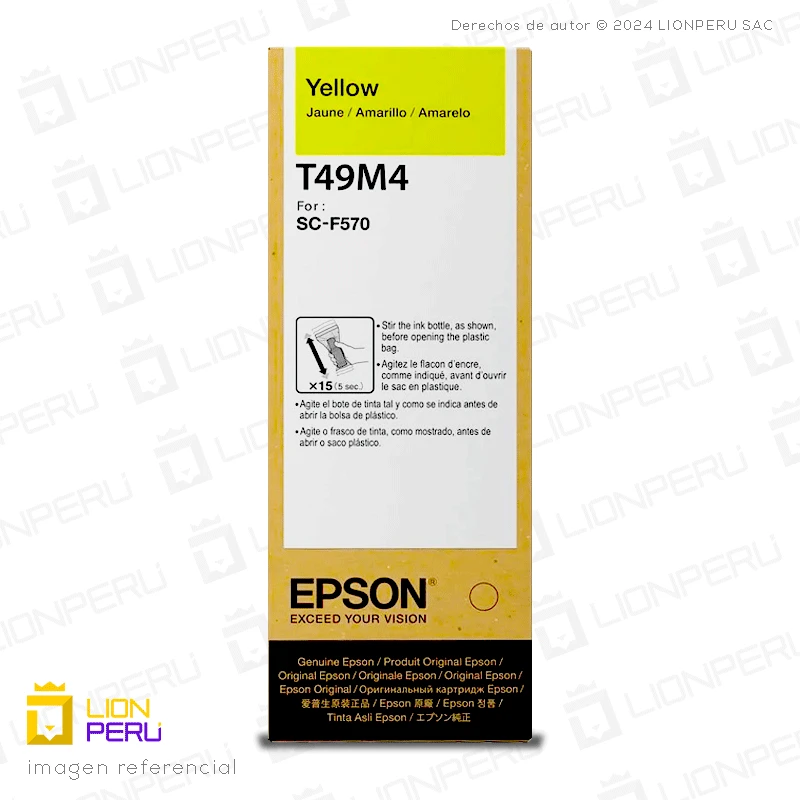 Tinta Epson T49M420, T49M4 Botella Original Amarillo