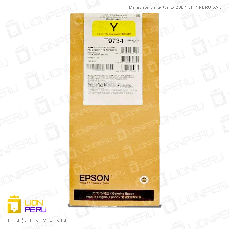 Tinta Epson T973420, T9734 Cartucho Original Amarillo