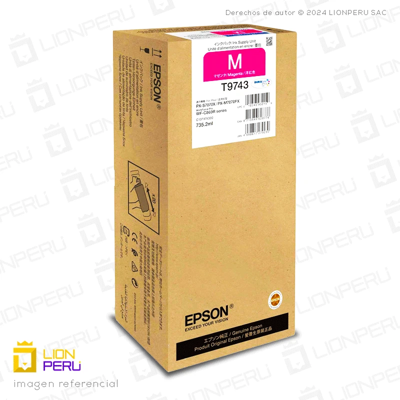 Tinta Epson T974320, T9743 Cartucho Original Magenta