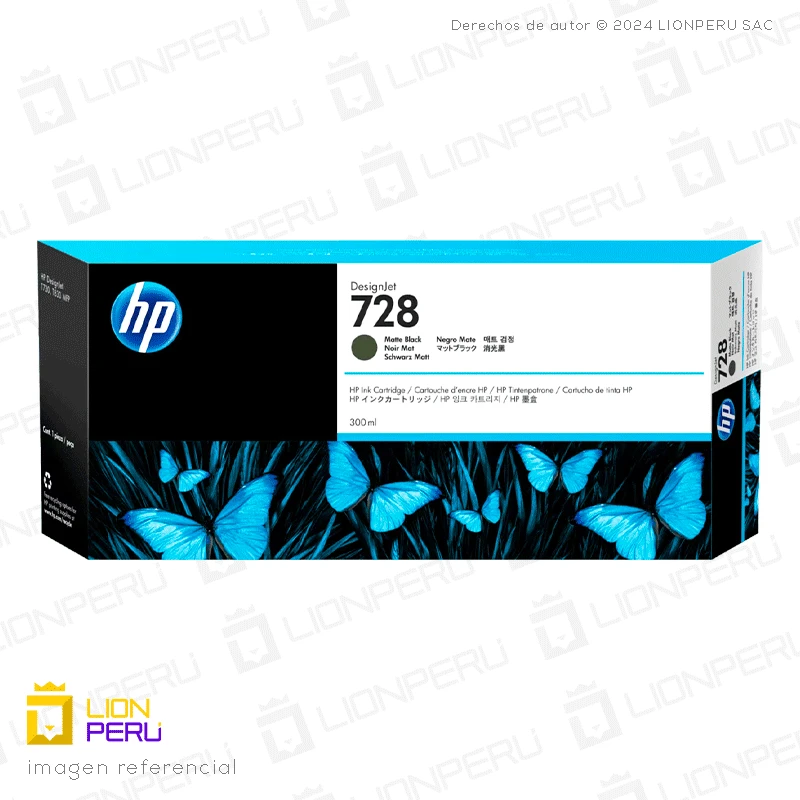 Tinta HP 728A, F9J68A Cartucho Original Black