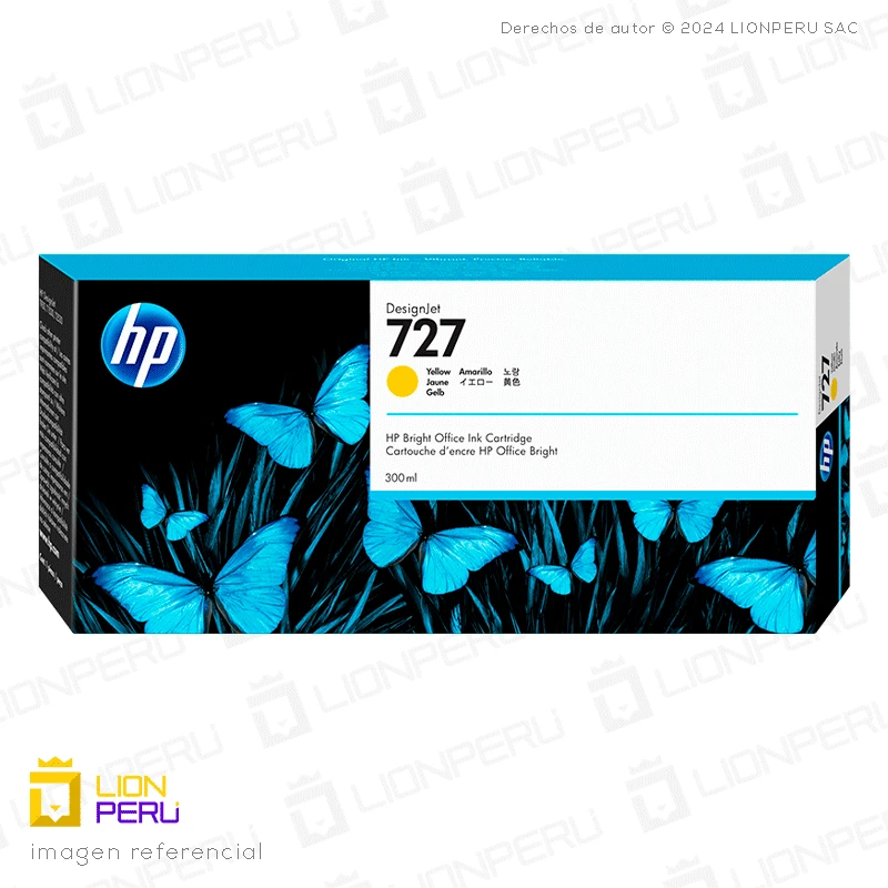 Tinta HP 727, F9J78A Cartucho Original Yellow