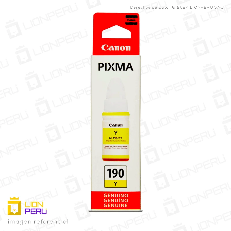 Tinta Canon GI-190Y Botella Original Amarillo