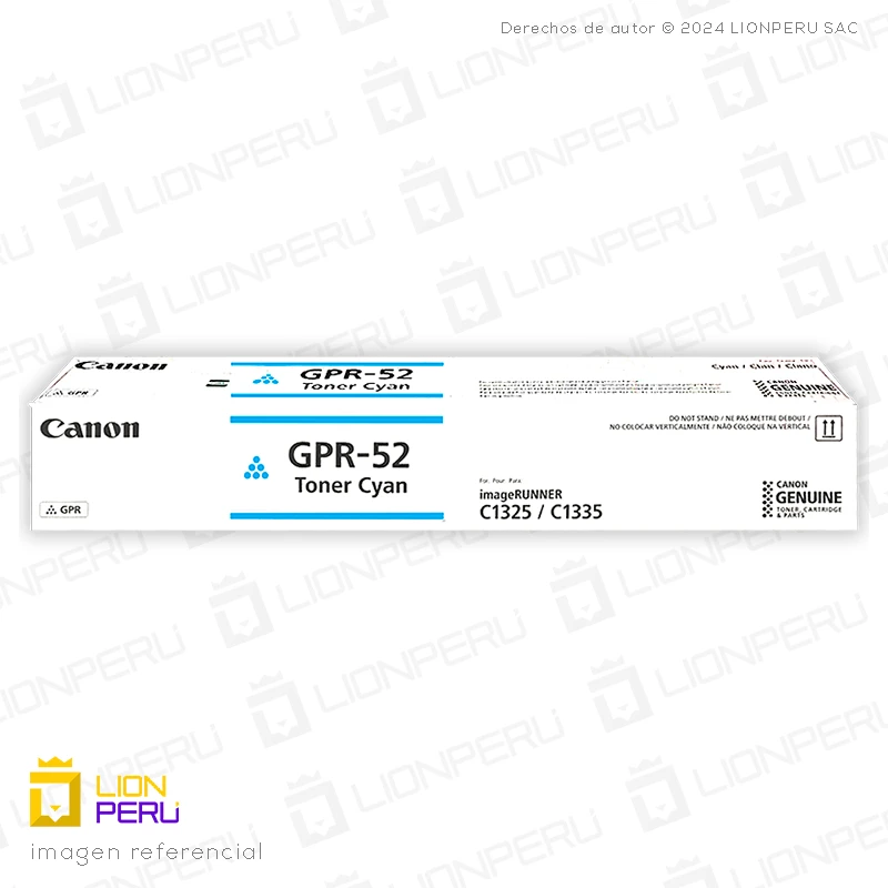 Toner Canon GPR 52, GPR-52 Cartucho Original Cyan