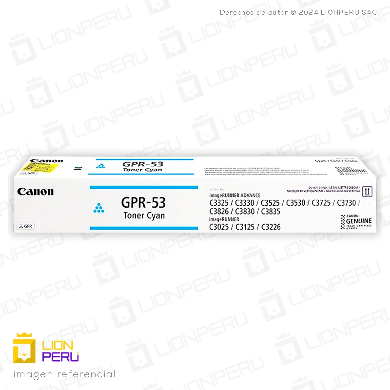 Toner Canon GPR 53, GPR-53 Cartucho Original Cyan