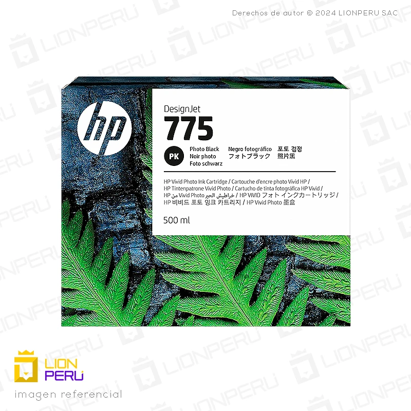 Tinta HP 775, 1XB21A Cartucho Negro Fotográfico 500ml