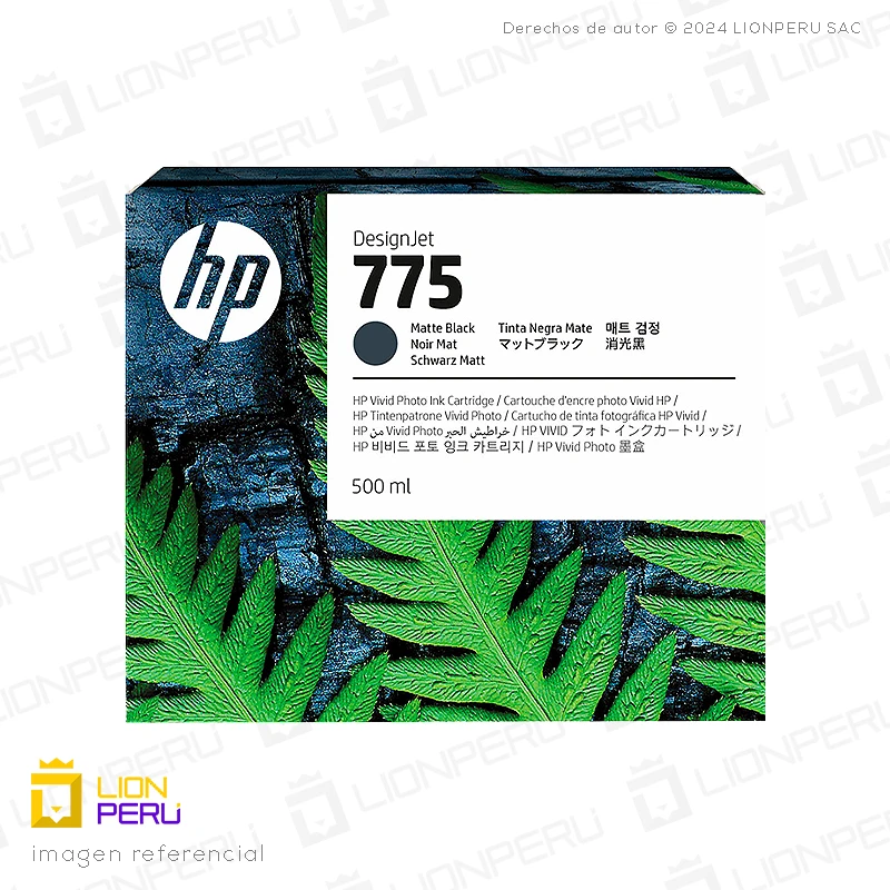 Tinta HP 775, 1XB22A Cartucho Negro Mate 500ml