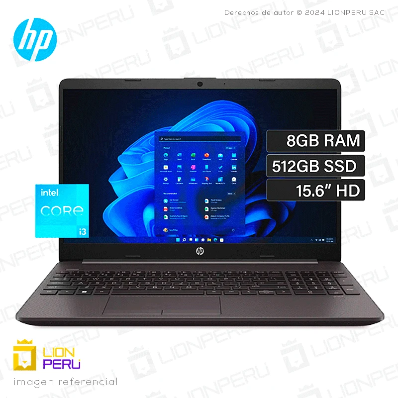 HP 250 G10, Core i3, 8GB, 512GB SSD, 15.6