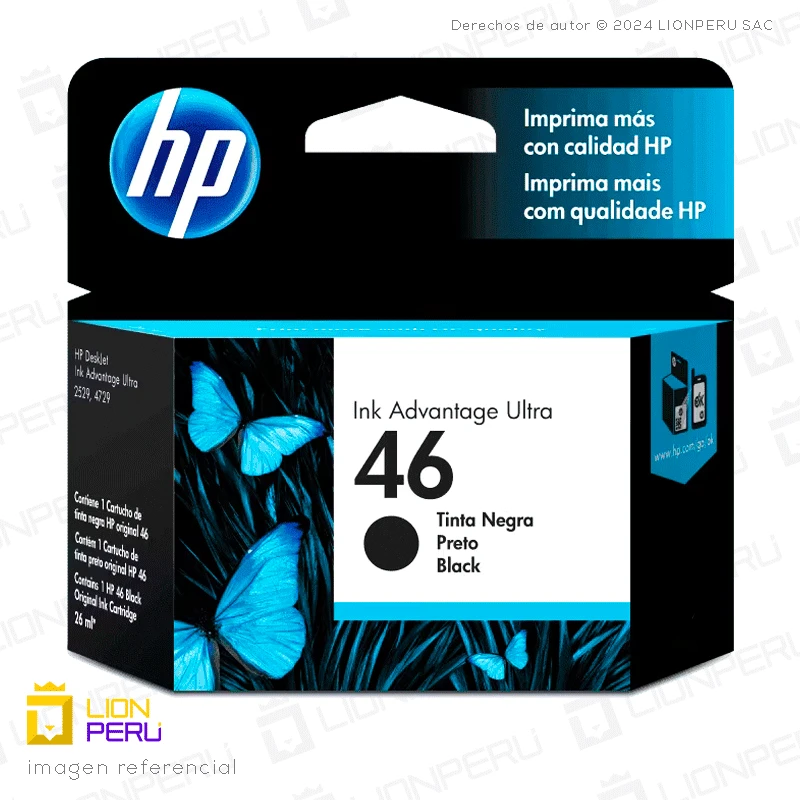 Tinta HP 46 Negro CZ637AL Cartucho Original