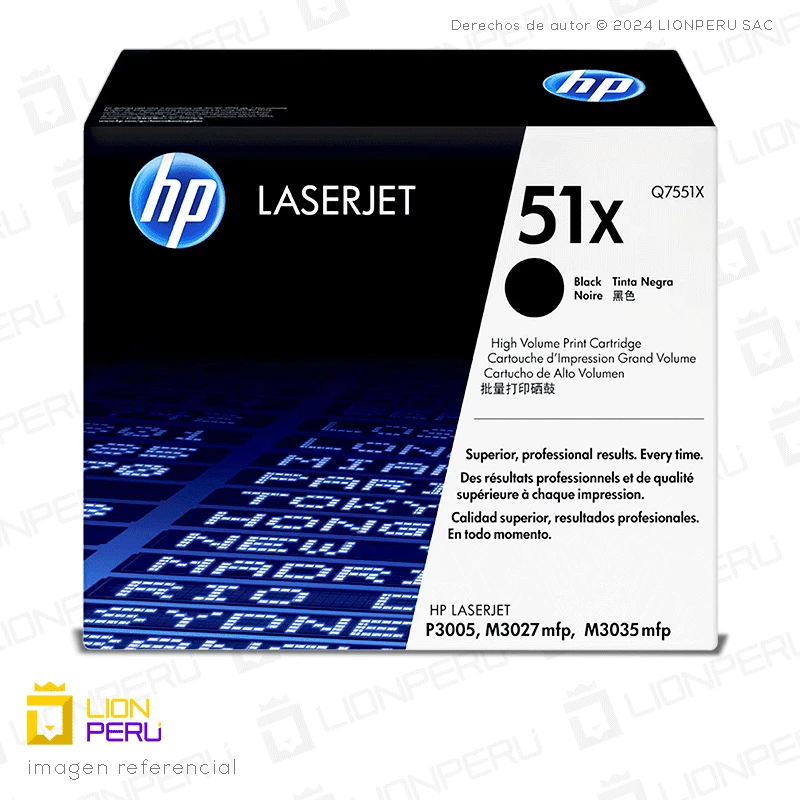 Toner HP 51X, Q7551X Cartucho Original Negro