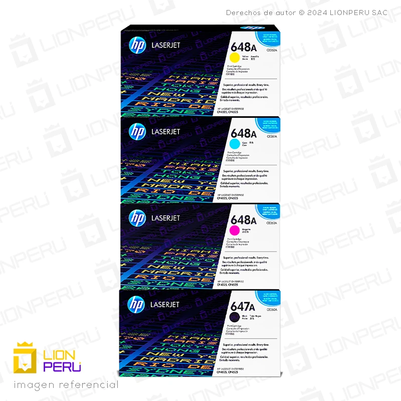 Cool Toner 5-Pack Compatible HP 647A CE260A Toner - Black, Cyan, Magenta, Yellow, LaserJet CP4520 CP4525