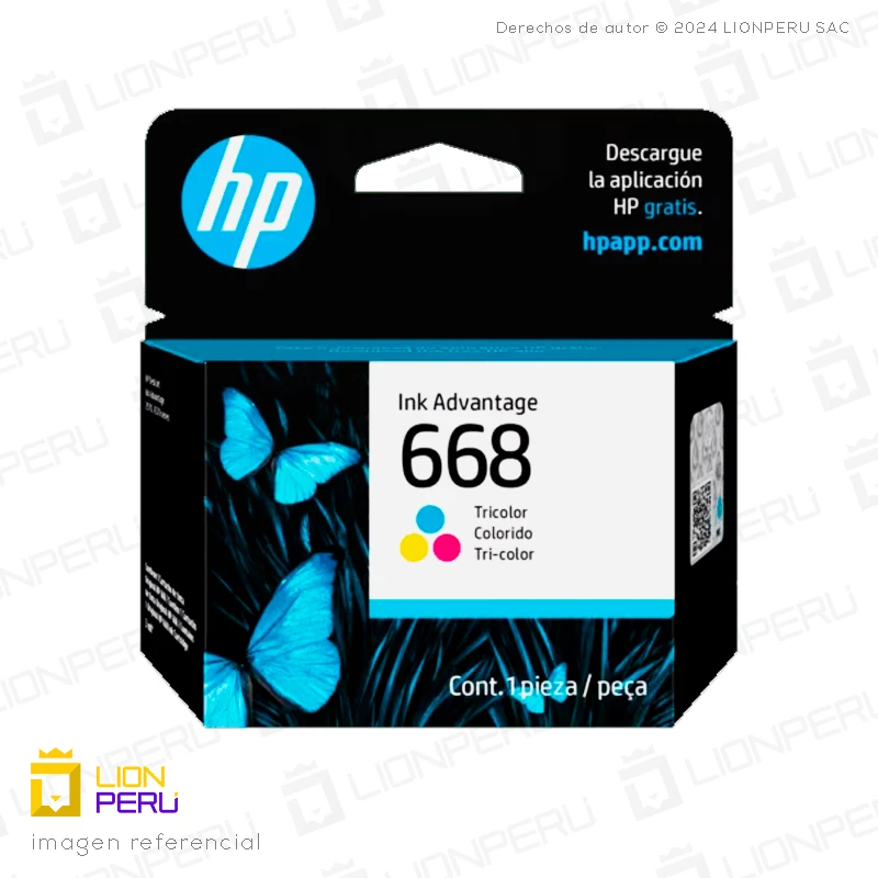 Tinta HP 668, 7FP36VL Cartucho Tricolor Original