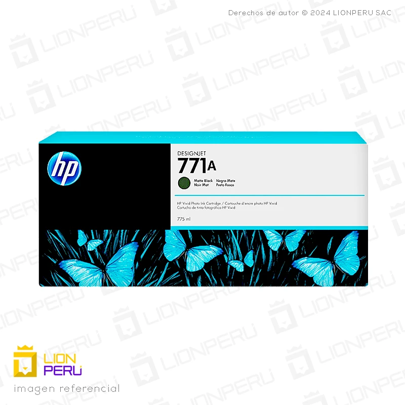 Tinta HP 771A, B6Y15A Cartucho Negro Mate 775ml