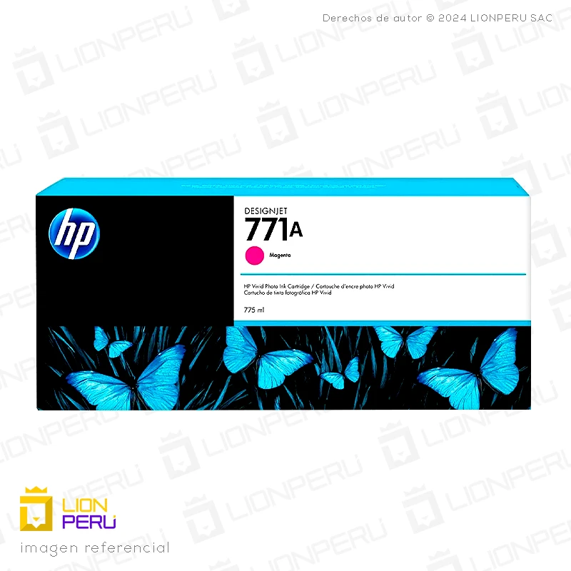 Tinta HP 771A, B6Y17A Cartucho Magenta 775ml