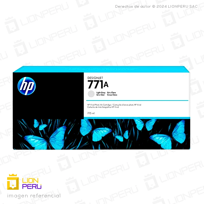Tinta HP 771A, B6Y22A Cartucho Gris Claro 775ml