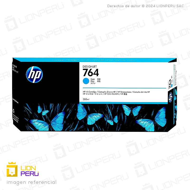 Tinta HP 764, C1Q13A Cartucho Cyan 300ml