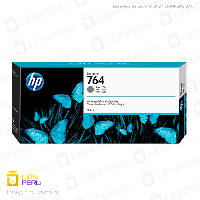 Tinta HP 764, C1Q18A Cartucho Gris 300ml